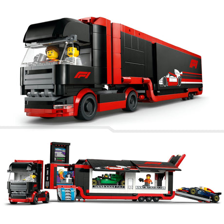Lego City Ciężarówka F1 z zestawem samochodów RB20 i AMR24 F1® — 60445