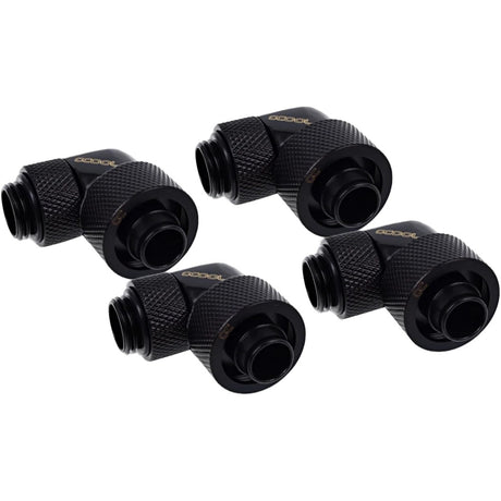 Alphacool eiszapfen 16 10mm nakręcana dysza 90° obrotowa przyłącze G1 4 (czarna, 4 sztuki)