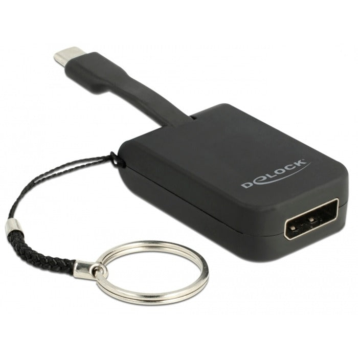 Delock Brelok na klucze z adapterem USB-C > Displayport (czarny, 4k 60hz)