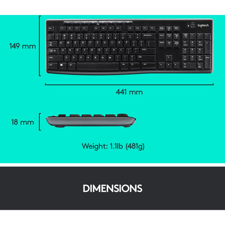 Klawiatura i mysz Logitech mk270 qwerty