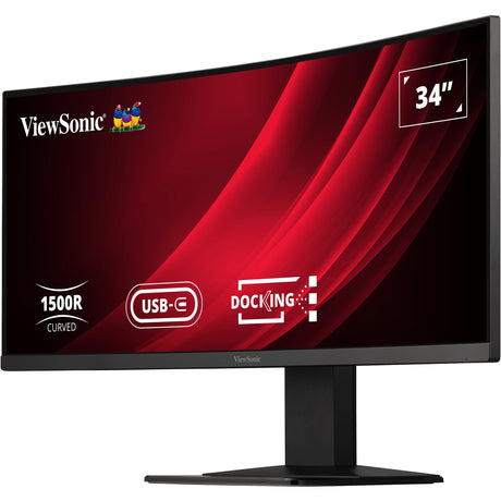 Zakrzywiony monitor dokujący Viewsonic UwQHD z przełącznikiem KVM VG3419C 34 ultrawide (czarny (matowy), 1x HDMI, 1x port wyświetlacza, USB-A, USB-B, USB-C, LAN, audio)