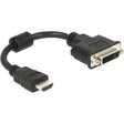 Delock Adapter HDMI (męski) > DVI 24+5 (żeński) (czarny, 0,2 m)