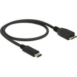 Delock Adapter USB-C 3.1 > USB 3.1 micro-USB (czarny, 0,5 m, USB 3.1 gen 2)