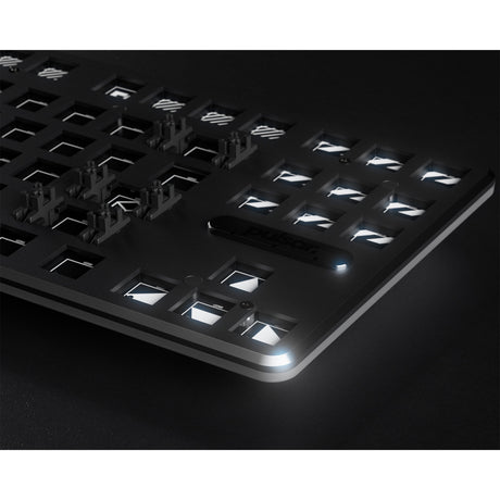 Mechaniczna klawiatura do gier Pulsar pcmk 2he tkl (biała, układ amerykański (qwerty), 80% (tkl), rgb, pbt podwójne klawisze, hot-swap)
