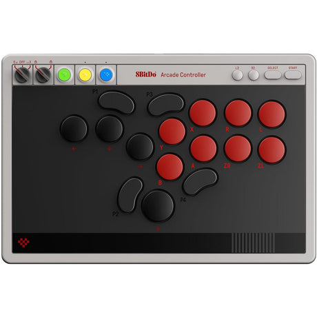 Kontroler 8bitdo Arcade (szary czerwony, 2,4 GHz Bluetooth USB, Nintendo Switch 1 + 2, PC)
