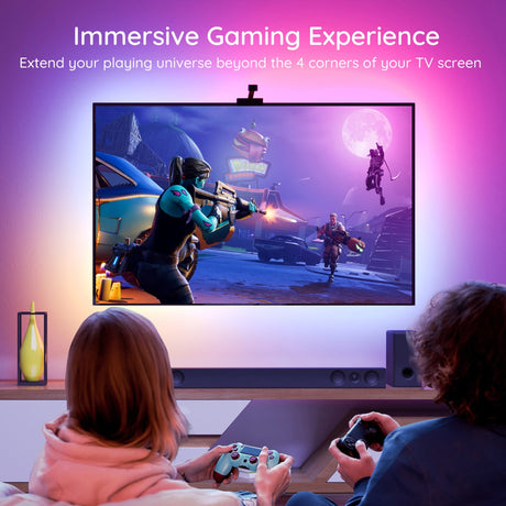 Govee H6199 DreamView T1 Nastrojowe oświetlenie podświetlenia telewizora (5 metrów, RGBIC, WiFi, Bluetooth, dla telewizorów 75 - 85 cali)