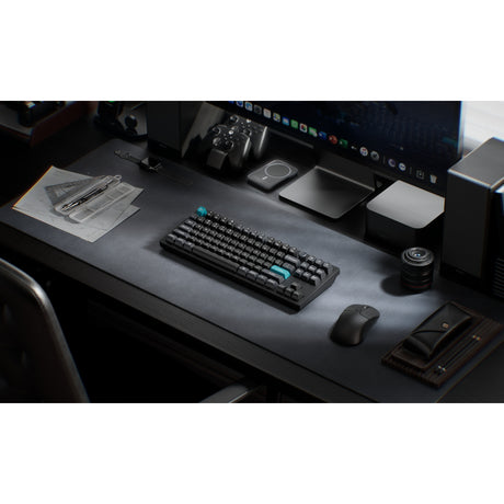 Keychron q3 ultra-m3 8k bezprzewodowa, niestandardowa klawiatura mechaniczna (czarna, układ amerykański (qwerty), jedwabny pom brązowy, 80% (tkl), rgb, hot swap, 8k, 2,4 ghz | bluetooth 5.2 | usb-c)