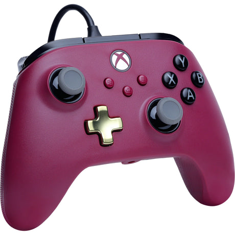 Kontroler przewodowy Powera Advantage Plus do konsoli Xbox Series X|s – Ruby (ciemnoczerwony, Xbox Series X|s, Xbox One, PC)