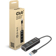 Club 3D USB-A 3.2 Gen1, 3-portowy koncentrator ze stacją dokującą Gigabit Ethernet (czarny)