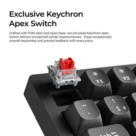 Keychron k4 ultra 8k wireless custom mechanical keyboard (zwart, us lay-out (qwerty), apex brown, 96%, rgb leds, osa double-shot pbt, usb-c | 2.4 ghz | bluetooth 5.2)
