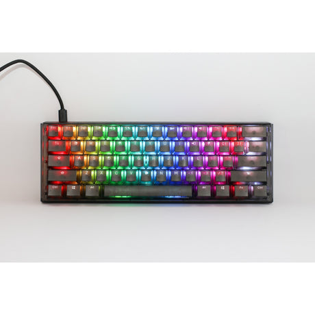 Klawiatura mechaniczna Ducky one 3 mini aura rgb (czarna, układ amerykański (qwerty), wiśniowy mx brązowy, 60%, abs double shot, hot swap)