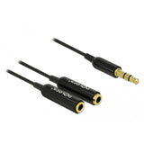 Delock Kabel rozgałęźnik audio stereo jack męski 3,5 mm > 2x stereo jack żeński kabel rozgałęźny (czarny)