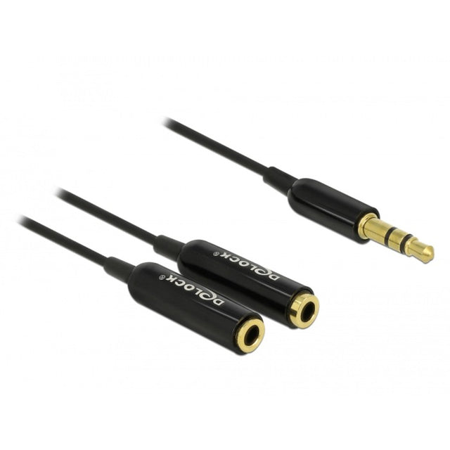 Delock Kabel rozgałęźnik audio stereo jack męski 3,5 mm > 2x stereo jack żeński kabel rozgałęźny (czarny)