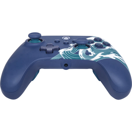 Kontroler Powera Advantage z kablem do serii Xbox x|s - fala wodna (błękitny, xbox series x|s, xbox one, PC)