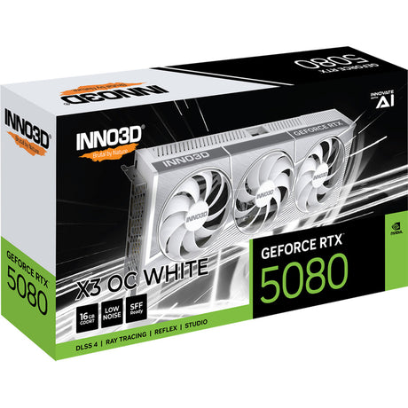 Inno3d n50803-16d7x-17605211 geforce rtx 5080 x3 oc biały, atx, 16 gb, gddr7, 256-bit, pcie 5, 360w