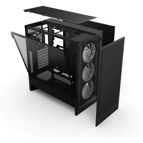 Obudowa midi tower Nzxt h5 flow rgb v2 (czarna | 1x usb-a | 1x usb-c | rgb | szkło hartowane)