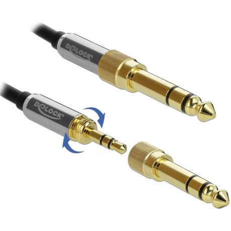 Delock kabel przedłużający z wtyczką stereo jack 3,5 mm 3-pin męski > żeński (czarny, 5 metrów)