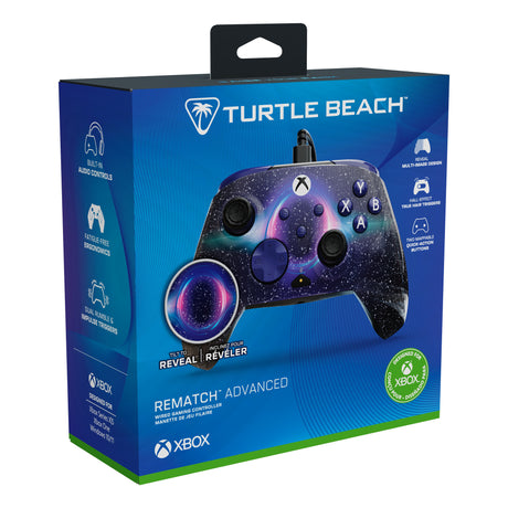 Zaawansowany kontroler przewodowy Turtle Beach Rematch (Dark Cosmos, Xbox Series X|S, Xbox One, PC)