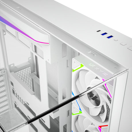 Obudowa Xyz PC Gear Tesseract A-RGB Midi Tower (biała | 2x USB-A | 1x USB-C | RGB | Szkło hartowane)