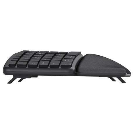 Ergonomiczna klawiatura bezprzewodowa Trust Keyra (czarna, układ US (QWERTY), 100%, 2,4 GHz USB | Bluetooth)