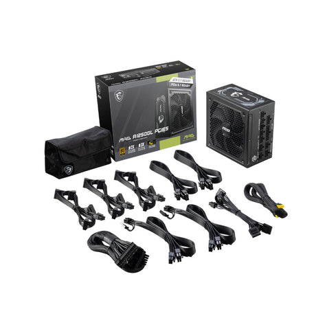 Zasilacz modułowy Msi mag a1250gl pcie5 o mocy 1250 W (czarny, 1x 12v-2x6, 4x pcie)