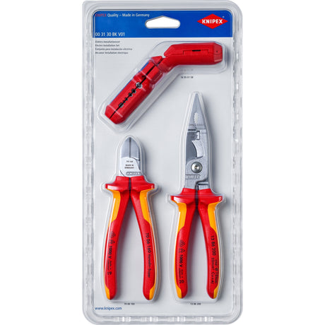 Knipex 00 31 30 bk v01 zestaw elektroinstalacyjny zestaw szczypiec (czerwony żółty)