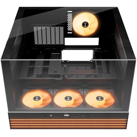 Bądź cicho! podstawa świetlna 600 lx obudowa midi tower (czarna | 2x USB-A | 1x USB-C | RGB | okienko)