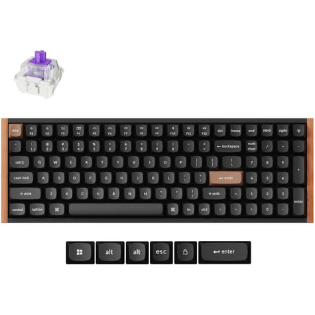 Keychron k4 he-f1 specjalna edycja klawiatury mechanicznej (czarna, układ amerykański (qwerty), mgławica magnetyczna z podwójną szyną gateron, 96%, klawisze podwójnego strzału osa, hot swap, bluetooth | usb-c | 2,4 GHz)