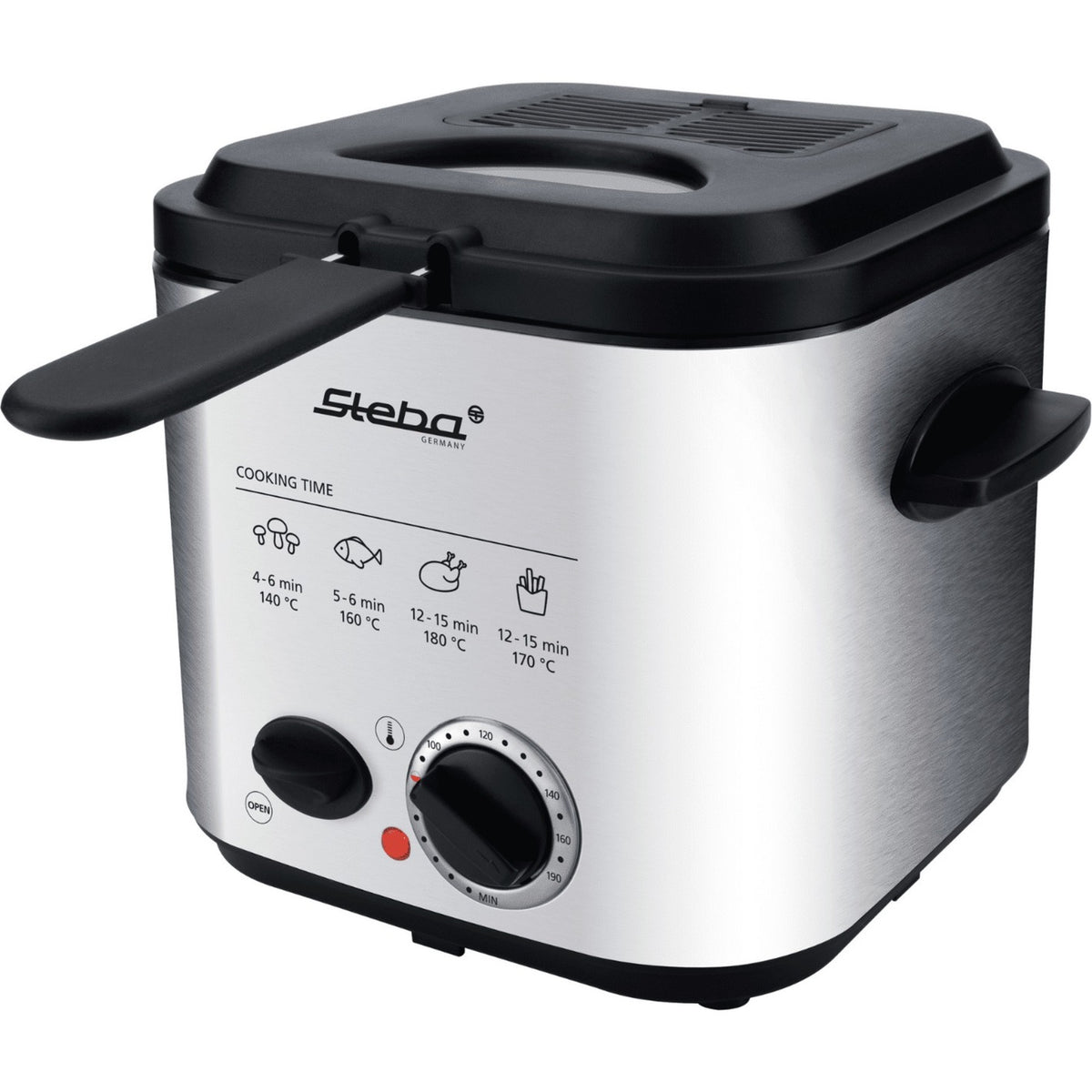 Steba df95f - mini frytkownica do fondue (stal nierdzewna czarna, 1,25 litra)