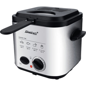 Steba df95f - mini frytkownica do fondue (stal nierdzewna czarna, 1,25 litra)
