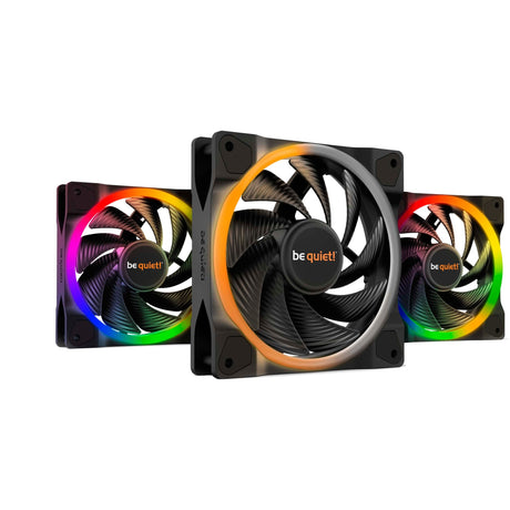 Bądź cicho! lekkie wentylatory pwm o dużej prędkości rgb (czarne, 3 sztuki, 120 x 120 x 25 mm)
