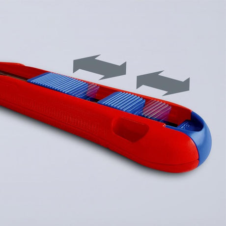 Uniwersalny nóż do cięcia pudełek Knipex Cutix (czerwony niebieski, w zestawie ostrza noża 2)