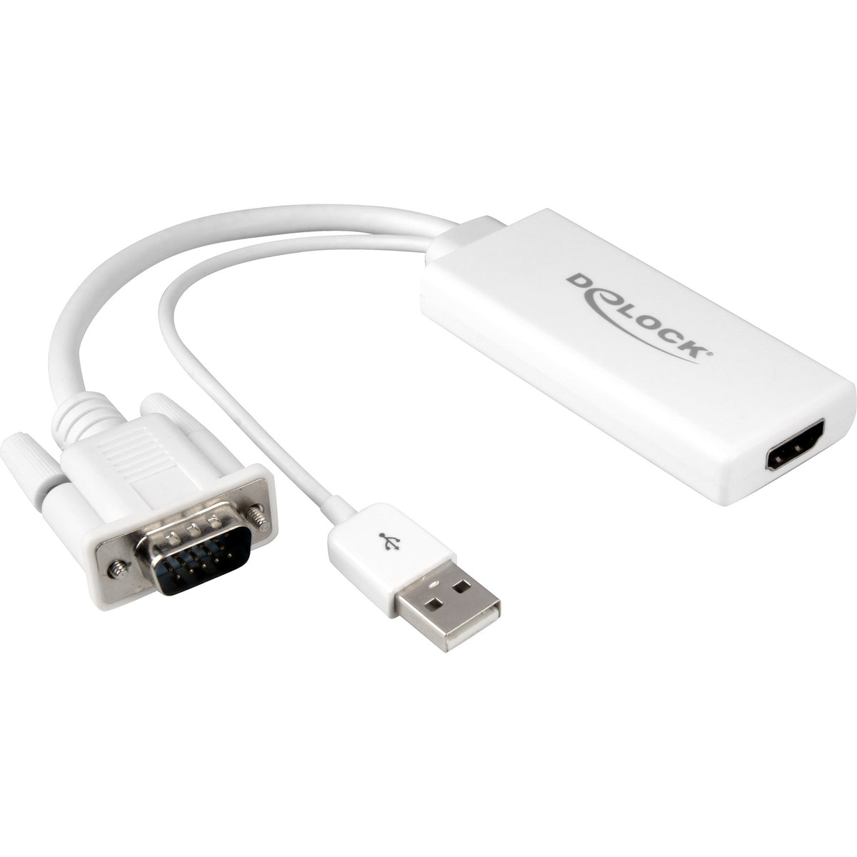 Delock Adapter VGA + audio > HDMI (biały, 0,25 m)