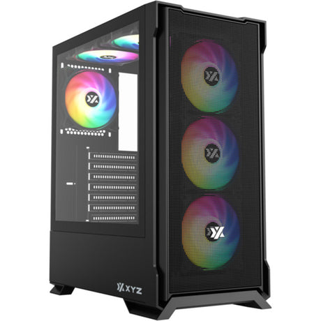 Obudowa Xyz PC Gear Airone 300-X Mesh Midi Tower (czarna | 1x USB-A | 1x USB-C | Szkło hartowane)