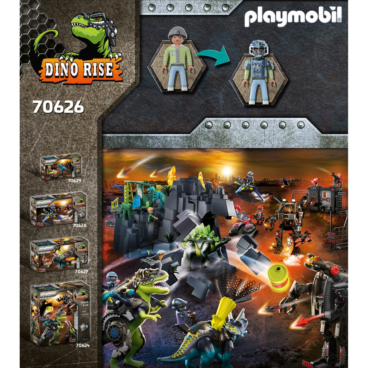 Playmobil Dino Rise - Saichania: Zabawka konstrukcyjna Obrona myśliwców (70626)