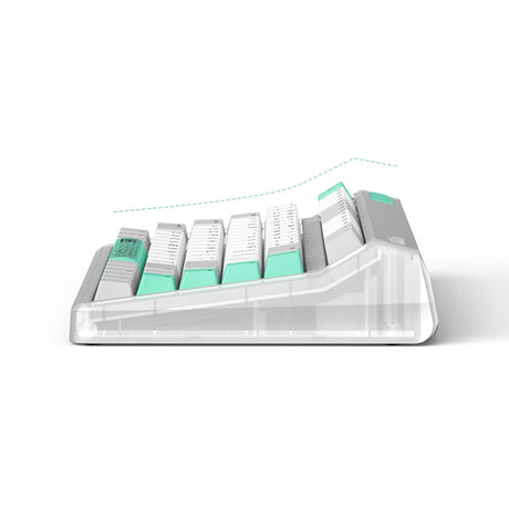 Bezprzewodowa klawiatura mechaniczna z tunelem czasoprzestrzennym Iqunix OG80 (szara, układ US (QWERTY), Cherry MX Brown, 80% (TKL), diody LED RGB, możliwość wymiany podczas pracy, PBT, 2,4 GHz | Bluetooth 5.1 | USB-C)