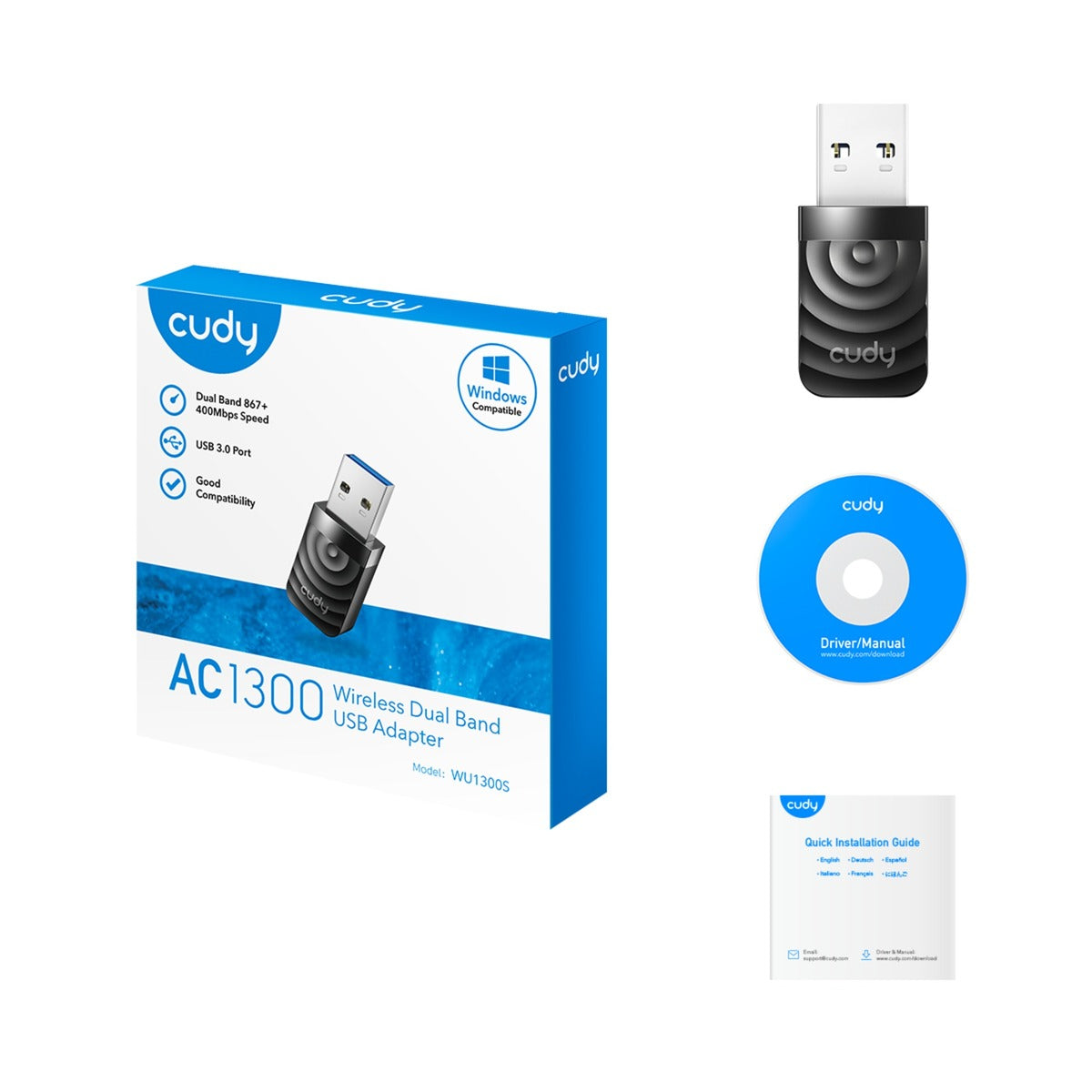 Cudy ac1300 adapter Wi-Fi USB WLAN (czarny)