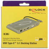 Delock Stacja dokująca USB Type-C 3.1 4K 30 Hz (szara, USB-C, HDMI, SD, USB)