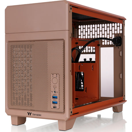 Obudowa mini tower Thermaltake tr100 żwirowo-piaskowa (jasnobrązowy | 2x USB-A | 1x USB-C)