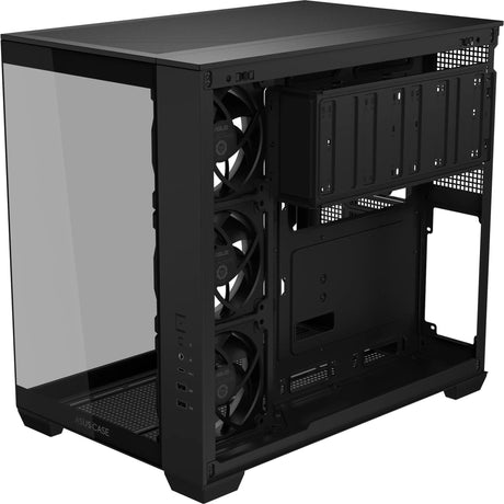 Obudowa midi tower Asus a32 plus (czarna | 2x USB-A | 1x USB-C | RGB | szkło hartowane)