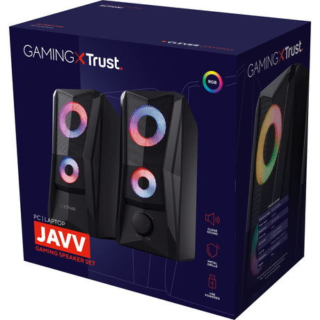 Zestaw głośników Trust GXT 606 JAVV RGB z podświetleniem 2.0 Głośnik do komputera (czarny)