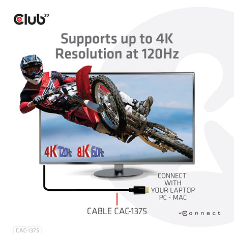 Certyfikat Club 3D ultra high speed HDMI 2.1 kabel męsko-męski (czarny, 5 metrów, 4K 120 Hz, 8K 60 Hz, 48 Gb/s)