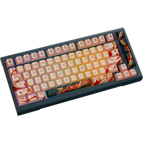 Mechaniczna klawiatura do gier Ducky Year of the Snake 2025 z limitowanej edycji rgb (czarna, układ amerykański (qwerty), wiśniowy mx2a brązowy, 75%, rgb, nasadki klawiszy pbt barwnikowe, hot-swap)