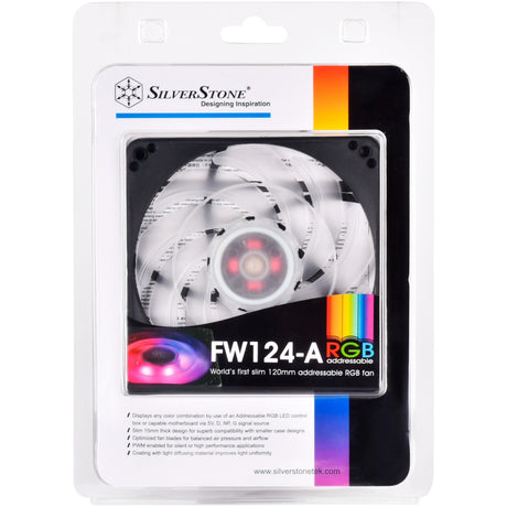 Wentylator obudowy Silverstone sst-fw124-argb 120x120x15 (czarny, 120 x 120 x 15 mm, pwm)