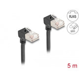 Delock Kabel sieciowy rj45 kat.6a s ftp slim 90° w dół, wygięty w dół, kabel 5 m (czarny)