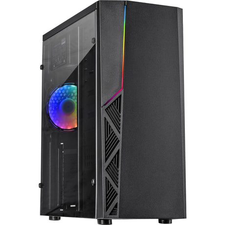 Obudowa midi tower Inter-tech b-02 rgb (czarna | 3x usb-a | rgb | okienko)