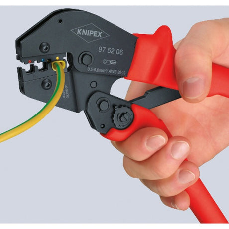 Szczypce do zaciskania Knipex 97 52 06 (czerwony czarny, zacisk owalny, sprężyna otwierająca)