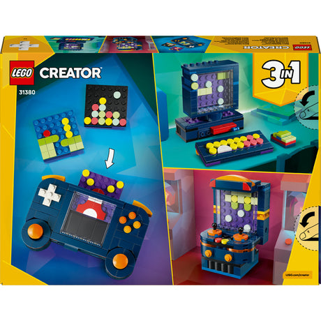 Model zabawkowy konsoli do gier retro 3w1 Lego® Creator - przekształcony w komputer stacjonarny lub automat do gier - 31380