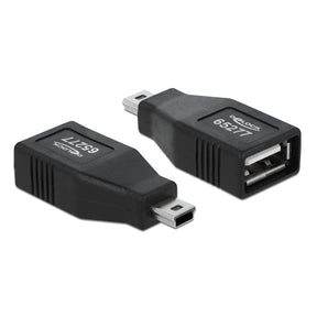 Delock Adapter USB 2.0-żeński na męski mini USB (czarny)