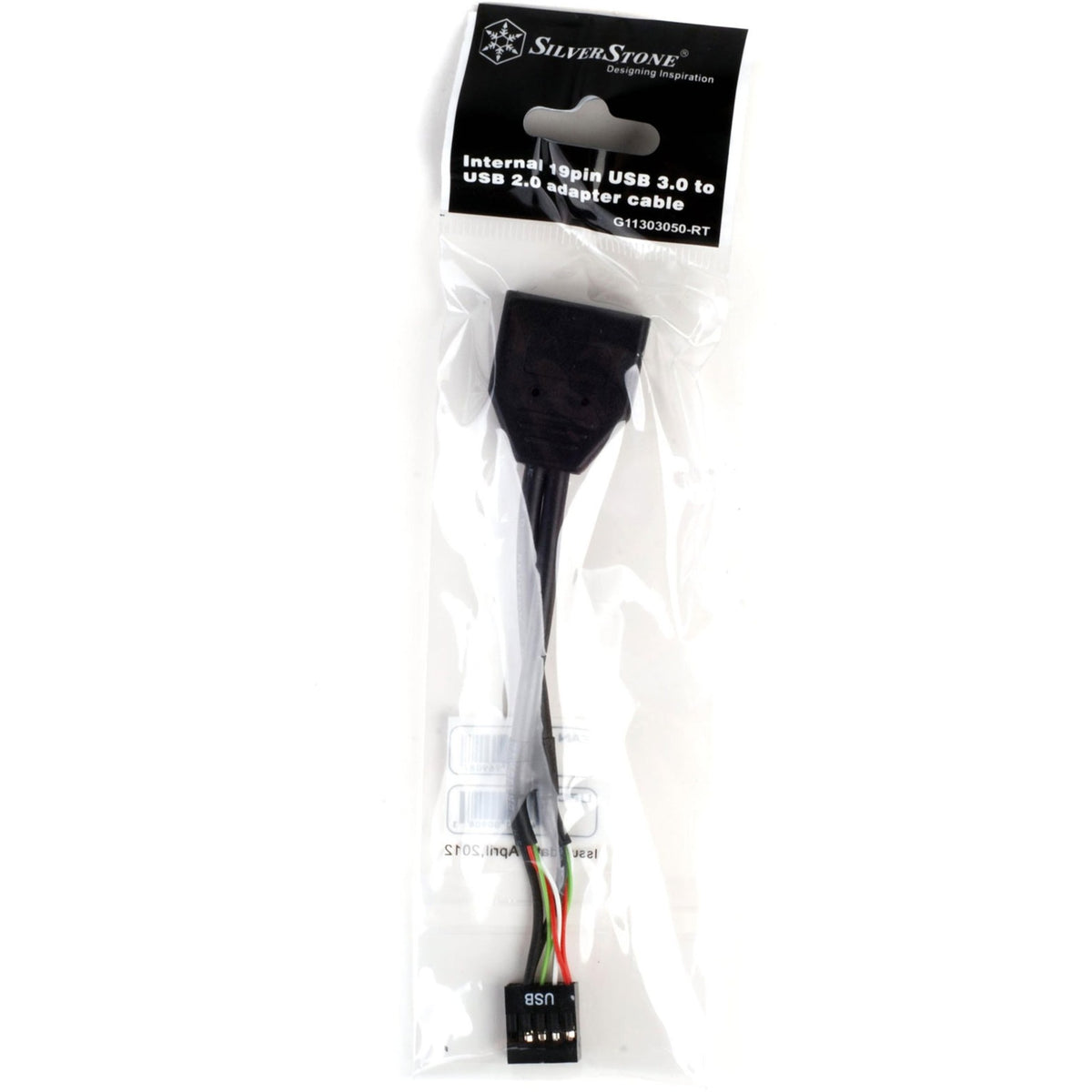 Silverstone g11303050-rt, adapter USB 2.0 (wewnętrzny) 9-pinowy > USB 3.0 (wewnętrzny) 19-pinowy (czarny)